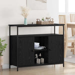 Aparador moderno HKH de madera procesada con 2 puertas - Roble negro