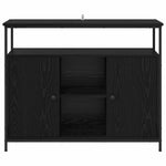 Aparador moderno HKH de madera procesada con 2 puertas - Roble negro