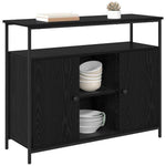 Aparador moderno HKH de madera procesada con 2 puertas - Roble negro
