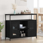 Aparador moderno HKH de madera procesada con 2 puertas - Roble negro