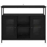 Aparador moderno HKH de madera procesada con 2 puertas - Roble negro