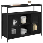 Aparador moderno HKH de madera procesada con 2 puertas - Roble negro