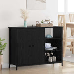 Aparador moderno HKH de madera procesada con 2 puertas - Roble negro