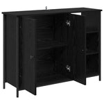 Aparador moderno HKH de madera procesada con 2 puertas - Roble negro