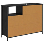 Aparador moderno HKH de madera procesada con 2 puertas - Roble negro