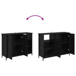 Aparador moderno HKH de madera procesada con 2 puertas - Roble negro