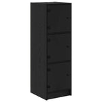 Aparador alto HKH de madera procesada con 3 puertas - Roble negro