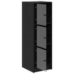 Aparador alto HKH de madera procesada con 3 puertas - Roble negro
