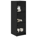 Aparador alto HKH de madera procesada con 3 puertas - Roble negro