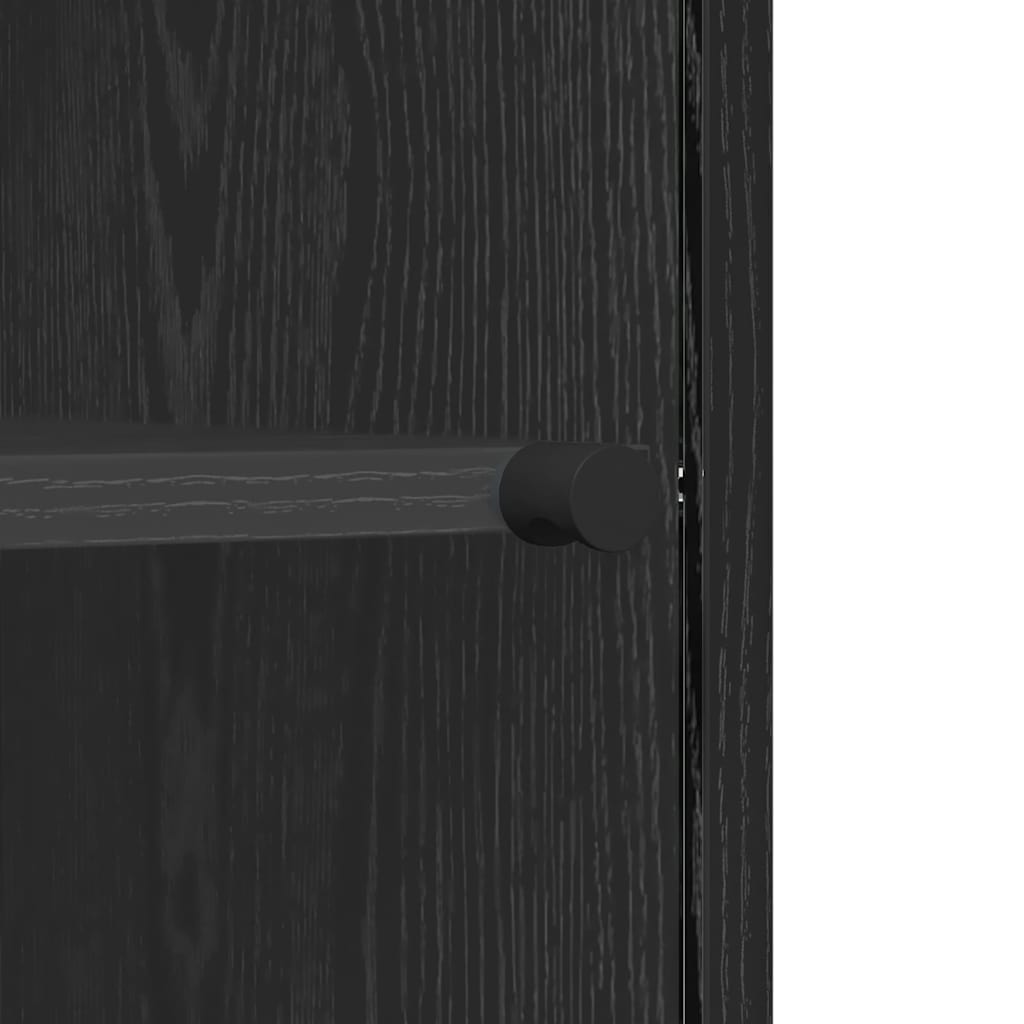 Aparador moderno HKH de madera procesada con 1 puerta - Roble negro