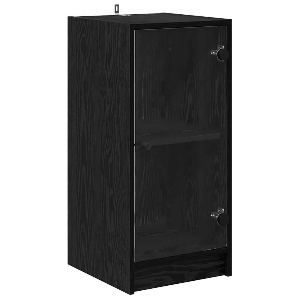 Aparador moderno HKH de madera procesada con 1 puerta - Roble negro
