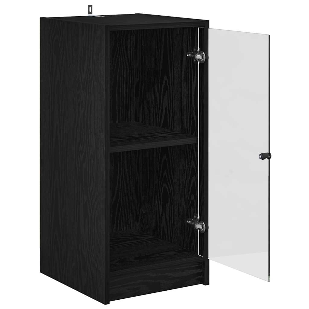 Aparador moderno HKH de madera procesada con 1 puerta - Roble negro
