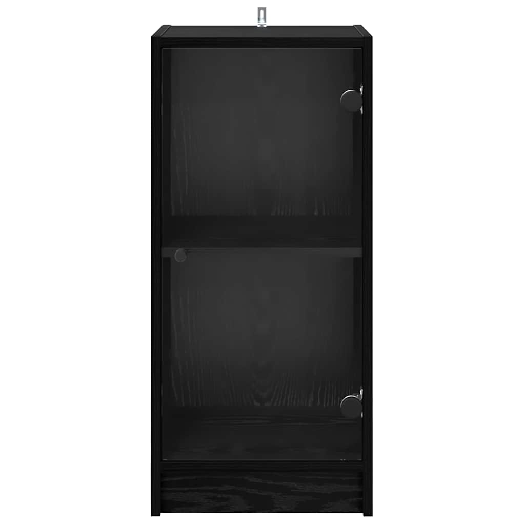 Aparador moderno HKH de madera procesada con 1 puerta - Roble negro