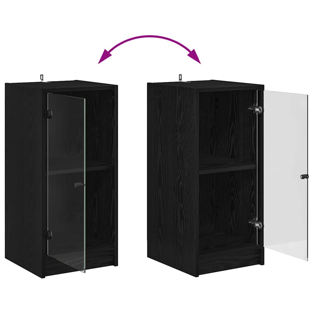 Aparador moderno HKH de madera procesada con 1 puerta - Roble negro