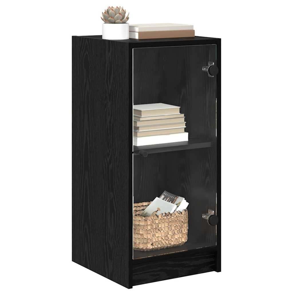 Aparador moderno HKH de madera procesada con 1 puerta - Roble negro