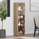 HKH Aparador Alto de Madera Procesada con 2 Puertas - Roble Artesanal
