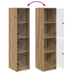 HKH Aparador Alto de Madera Procesada con 2 Puertas - Roble Artesanal