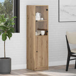 HKH Aparador Alto de Madera Procesada con 2 Puertas - Roble Artesanal