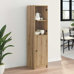 HKH Aparador Alto de Madera Procesada con 2 Puertas - Roble Artesanal