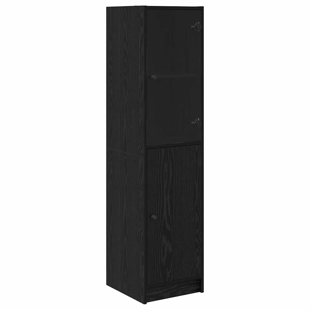HKH Aparador Alto en Madera Procesada con 2 Puertas - Roble Negro
