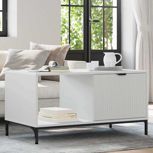 HKH Mesa de centro blanca de madera manufacturada