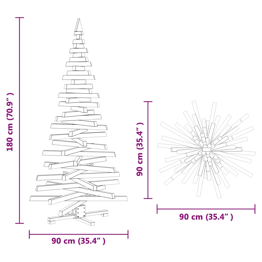 HKH Árvores de Natal Natural Madeira de Maciça em Pinho