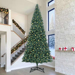 HKH Árvore de Natal Artificial Pré-Iluminada Verde em PVC