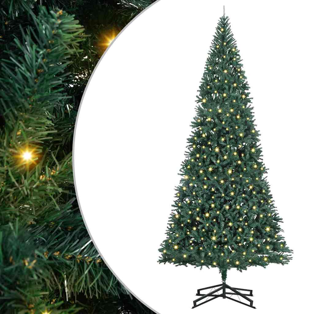 HKH Árvore de Natal Artificial Pré-Iluminada Verde em PVC