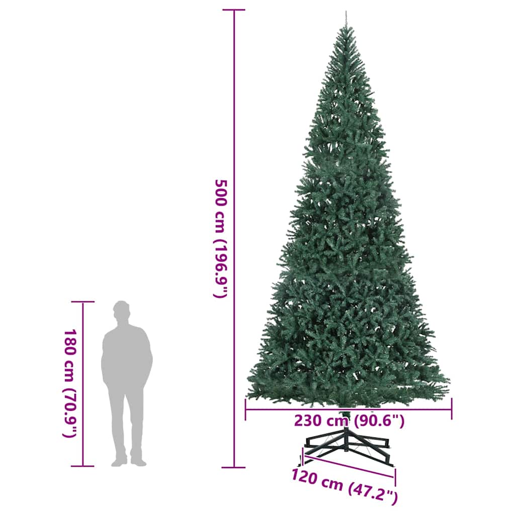 HKH Árvore de Natal Artificial Pré-Iluminada Verde em PVC