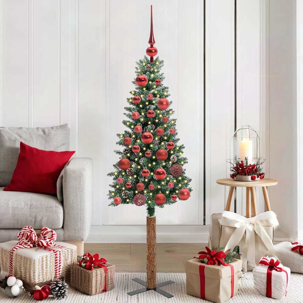 HKH Árbol de Navidad Slim con 150 Leds y Blanco - Verde