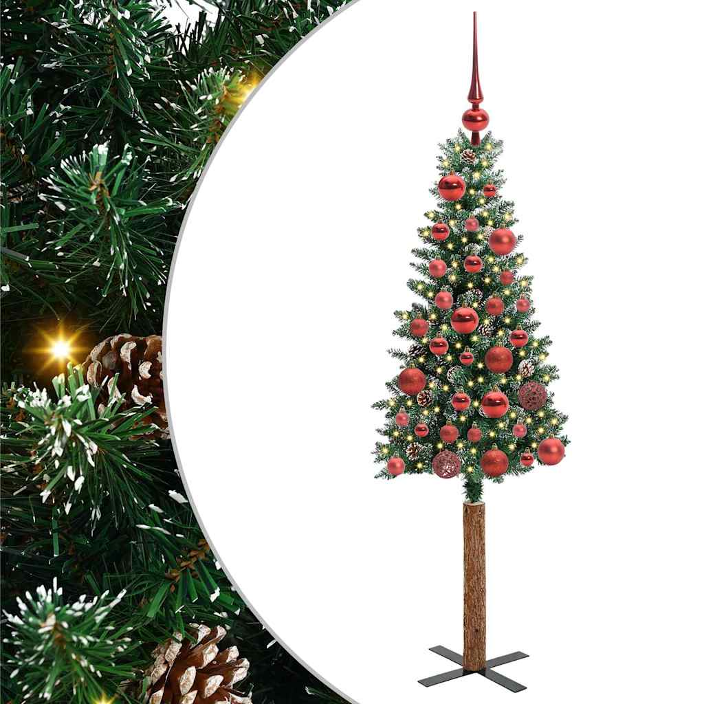 HKH Árbol de Navidad Slim con 150 Leds y Blanco - Verde