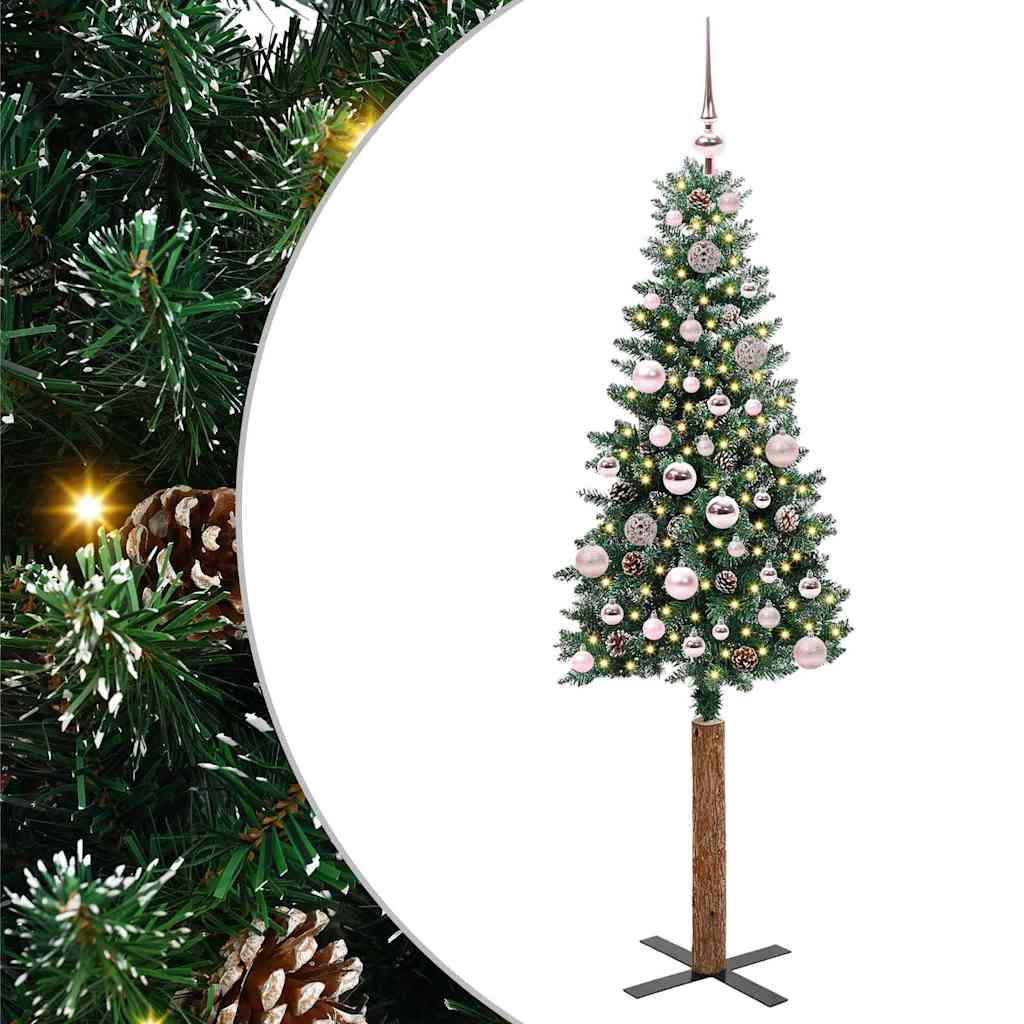 HKH Árbol de Navidad Slim con 150 ledes y Blanco - Verde