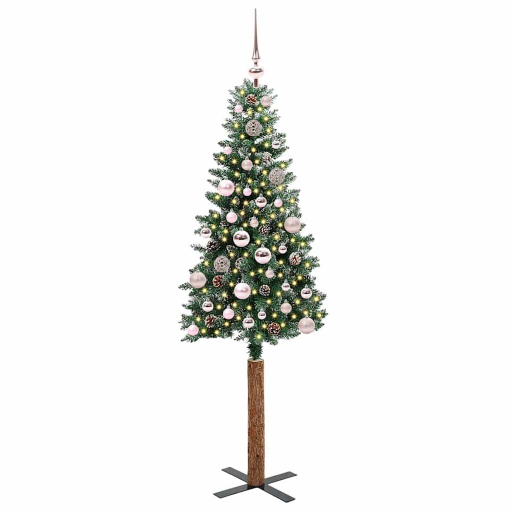 HKH Árbol de Navidad Slim con 150 ledes y Blanco - Verde
