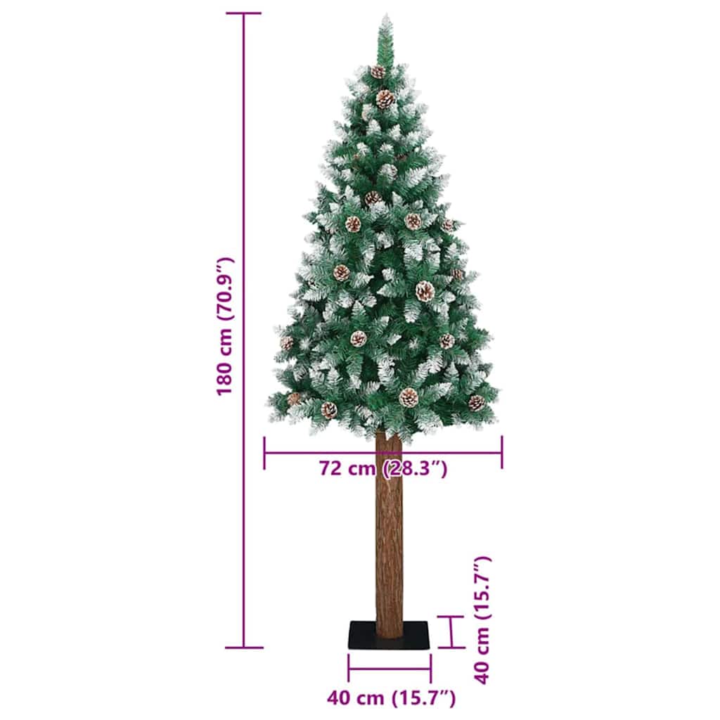 HKH Árvore de Natal Slim com 300 Leds e Branco - Verde