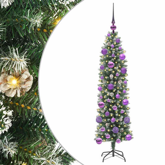 HKH Árvore Slim de Natal Artificial e Branco - Verde