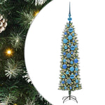 HKH Árbol de Navidad artificial delgado y blanco - Verde