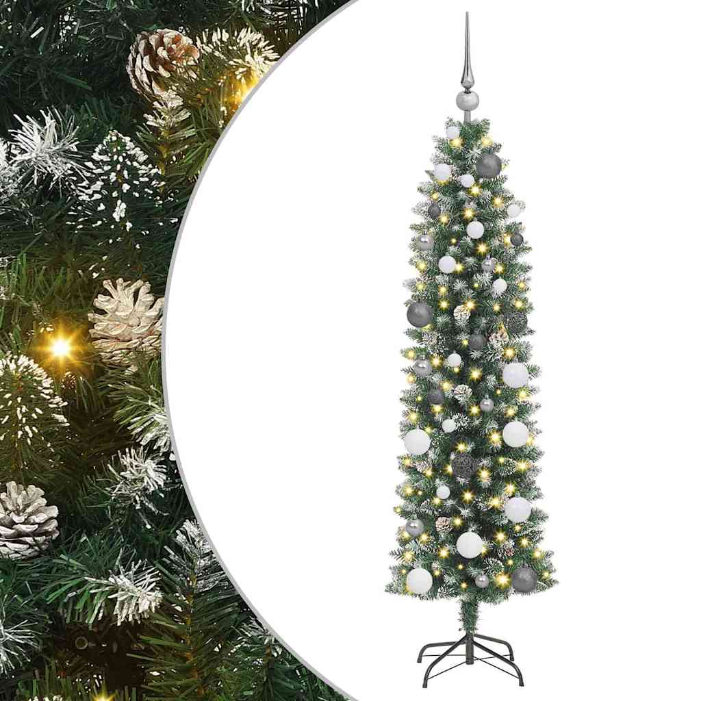 HKH Árbol de Navidad Artificial Slim con 150 Leds - Verde