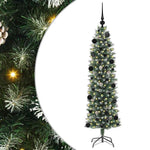 HKH Árbol de Navidad artificial delgado y blanco - Verde