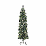HKH Árbol de Navidad artificial delgado y blanco - Verde