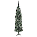 HKH Árbol de Navidad artificial delgado y blanco - Verde
