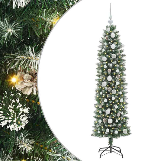 HKH Árvore Slim de Natal Artificial e Branco - Verde