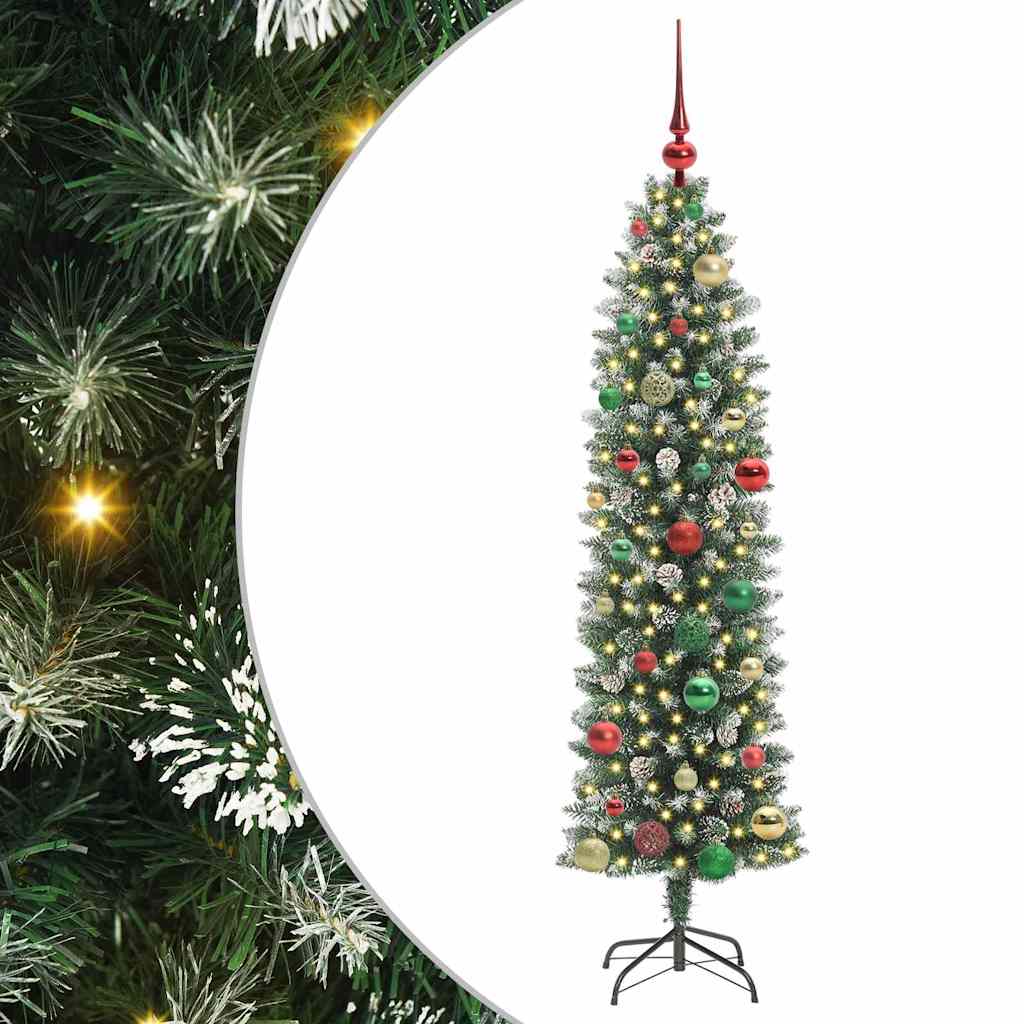 HKH Árbol de Navidad artificial Slim y blanco - Verde