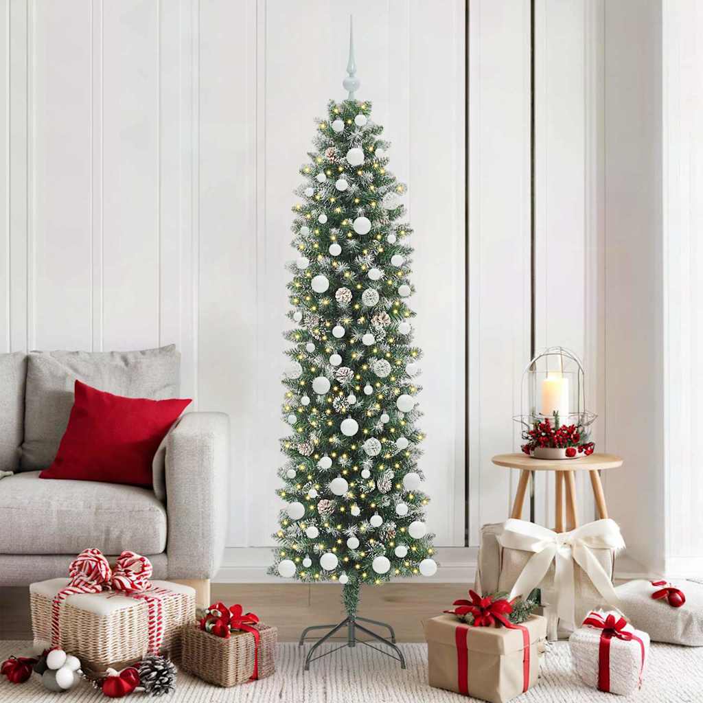 HKH Árvore Slim de Natal Artificial e Branco - Verde