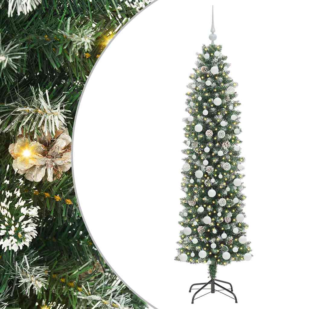HKH Árvore Slim de Natal Artificial e Branco - Verde