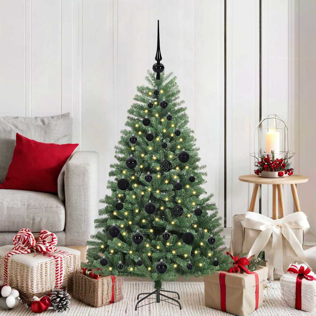 HKH Árbol de Navidad Articulado Artificial Verde de Metal y PVC