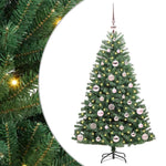 HKH Árvore de Natal Articulada Artificial Verde em Metal e PVC