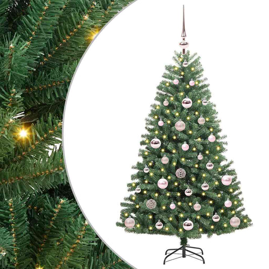 HKH Árvore de Natal Articulada Artificial Verde em Metal e PVC