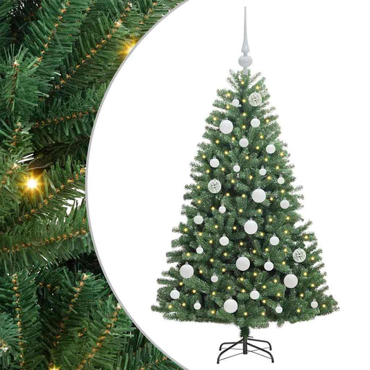 HKH Árvore de Natal Articulada Artificial Verde em Metal e PVC