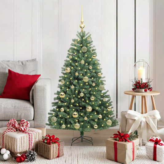 HKH Árvore de Natal Articulada Artificial Verde em Metal e PVC