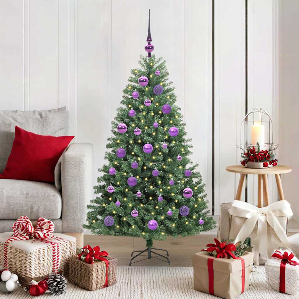HKH Árvore de Natal Articulada Artificial Verde em Metal e PVC